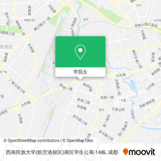 西南民族大学(航空港校区)南区学生公寓-14栋地图