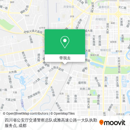 四川省公安厅交通警察总队成雅高速公路一大队执勤服务点地图