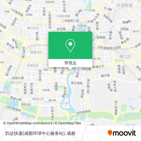 韵达快递(成都环球中心服务站)地图