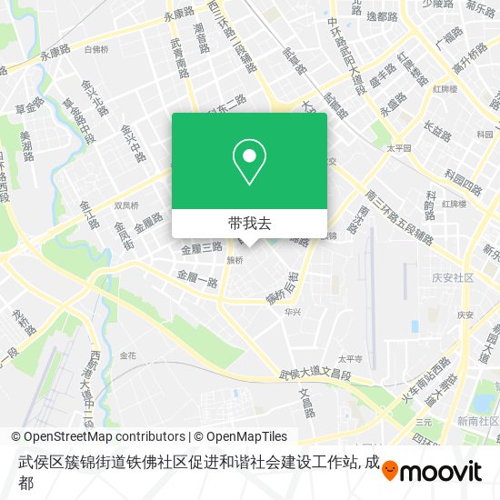 武侯区簇锦街道铁佛社区促进和谐社会建设工作站地图