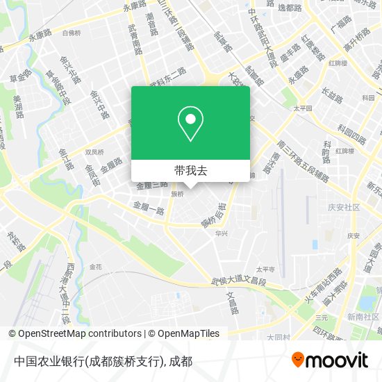 中国农业银行(成都簇桥支行)地图