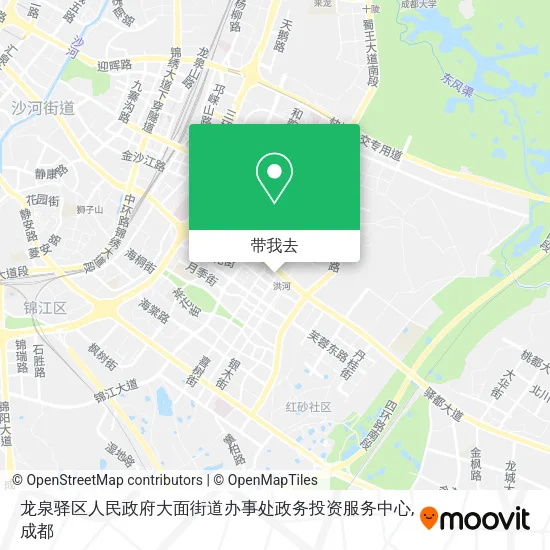 龙泉驿区人民政府大面街道办事处政务投资服务中心地图