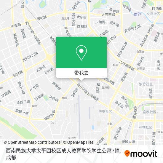 西南民族大学太平园校区成人教育学院学生公寓7幢地图