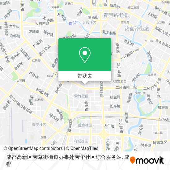 成都高新区芳草街街道办事处芳华社区综合服务站地图