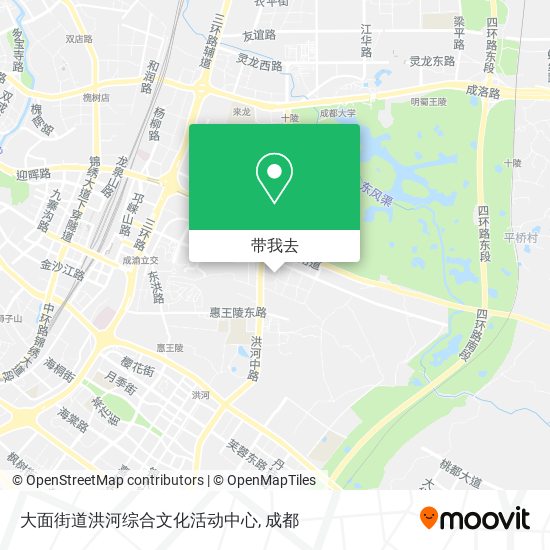 大面街道洪河综合文化活动中心地图