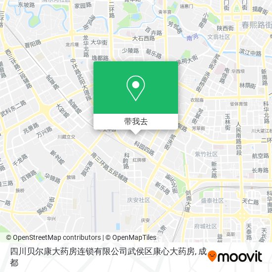 四川贝尔康大药房连锁有限公司武侯区康心大药房地图