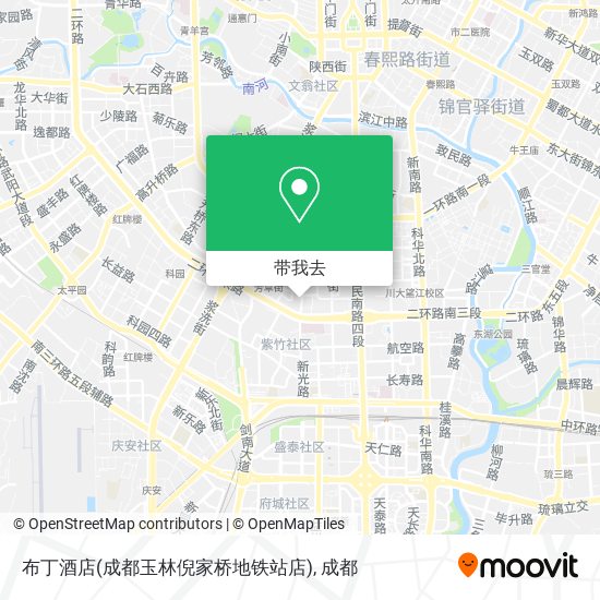 布丁酒店(成都玉林倪家桥地铁站店)地图
