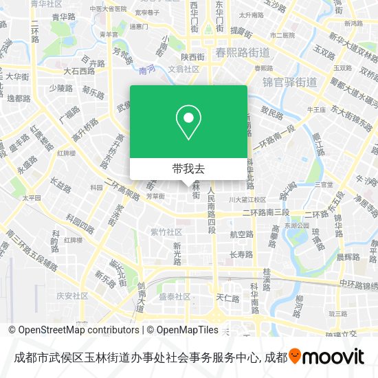 成都市武侯区玉林街道办事处社会事务服务中心地图