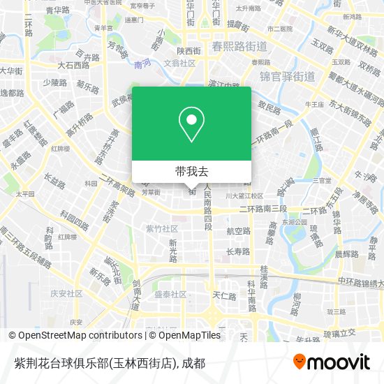 紫荆花台球俱乐部(玉林西街店)地图