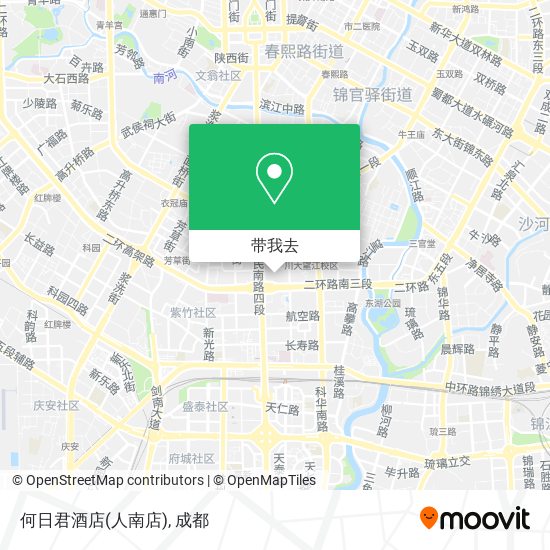 何日君酒店(人南店)地图