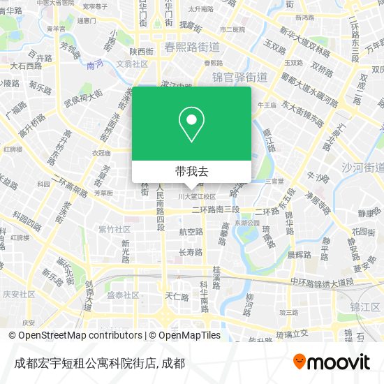 成都宏宇短租公寓科院街店地图