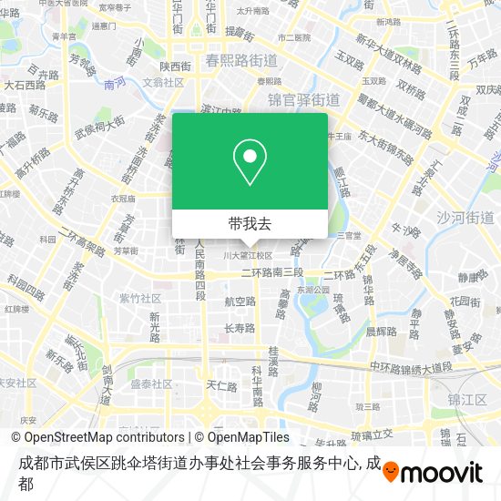 成都市武侯区跳伞塔街道办事处社会事务服务中心地图