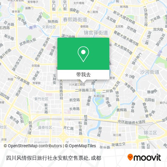 四川风情假日旅行社永安航空售票处地图