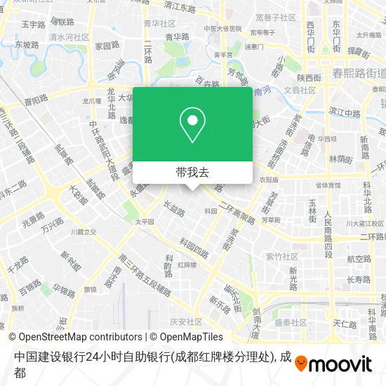 中国建设银行24小时自助银行(成都红牌楼分理处)地图