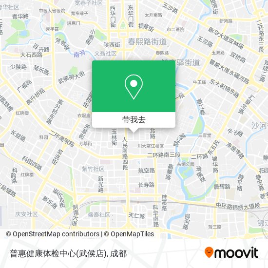 普惠健康体检中心(武侯店)地图