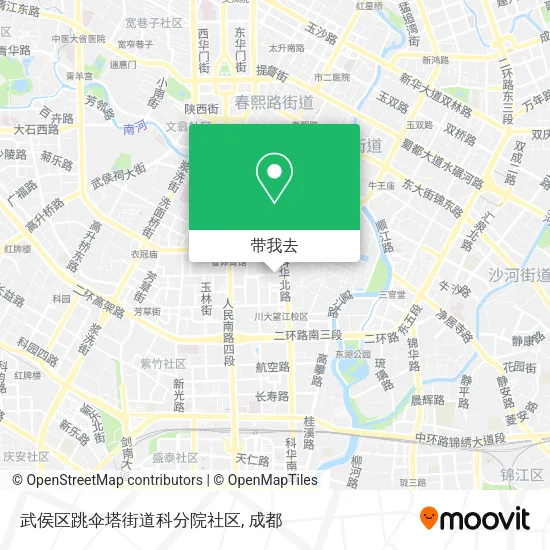 武侯区跳伞塔街道科分院社区地图