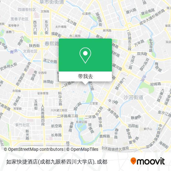 如家快捷酒店(成都九眼桥四川大学店)地图