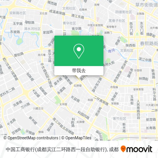 中国工商银行(成都滨江二环路西一段自助银行)地图
