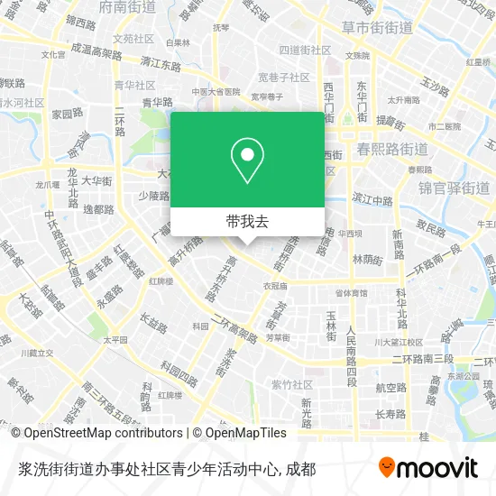 浆洗街街道办事处社区青少年活动中心地图