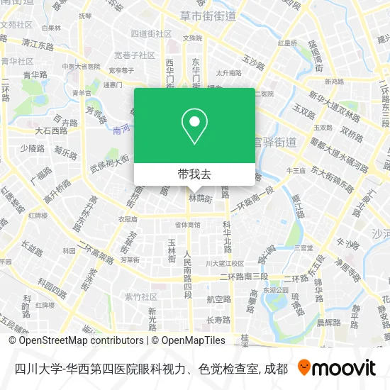 四川大学-华西第四医院眼科视力、色觉检查室地图