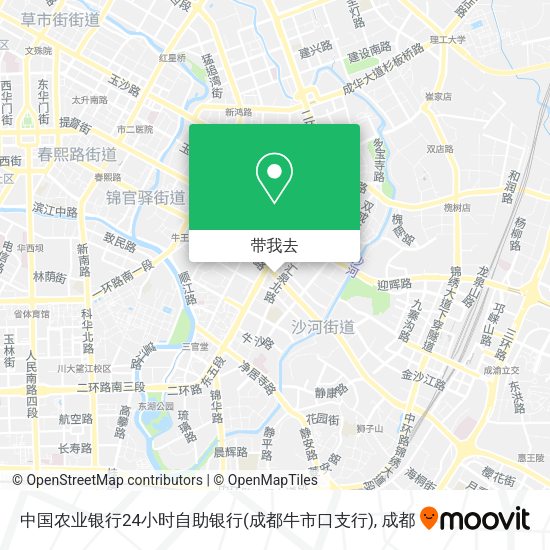 中国农业银行24小时自助银行(成都牛市口支行)地图