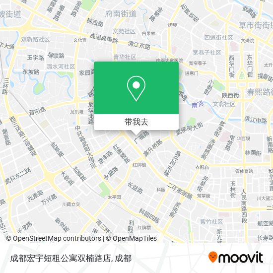 成都宏宇短租公寓双楠路店地图