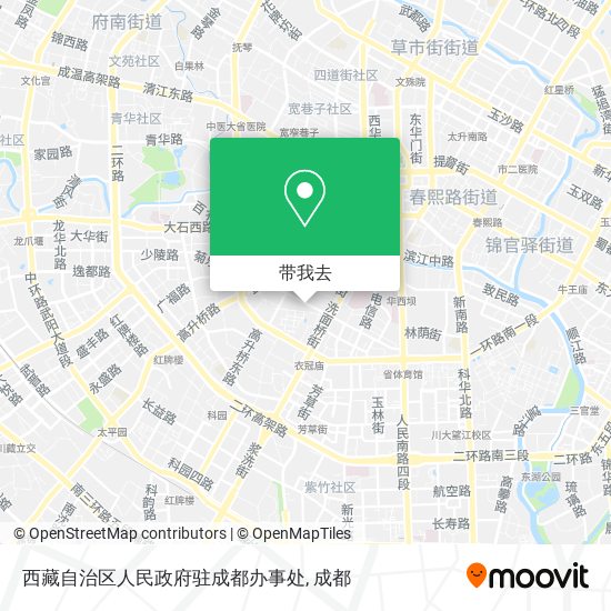 西藏自治区人民政府驻成都办事处地图