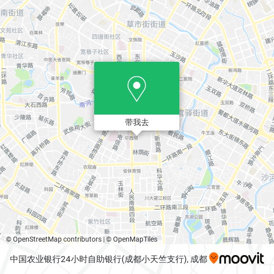 中国农业银行24小时自助银行(成都小天竺支行)地图