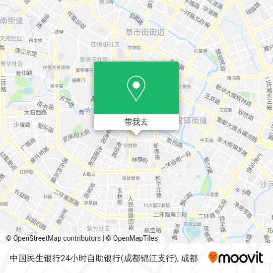 中国民生银行24小时自助银行(成都锦江支行)地图