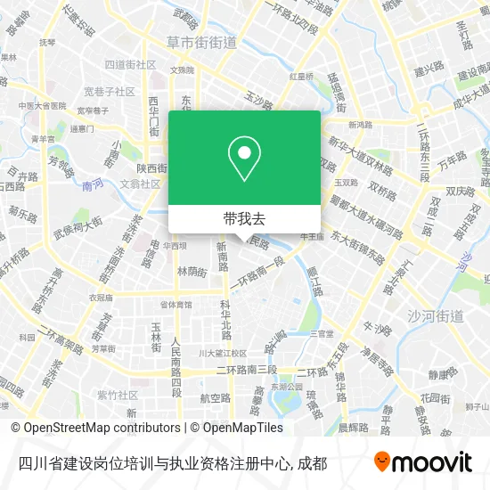 四川省建设岗位培训与执业资格注册中心地图