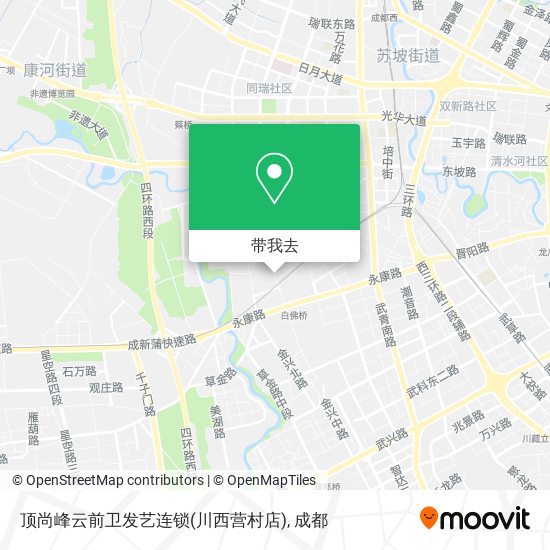 顶尚峰云前卫发艺连锁(川西营村店)地图