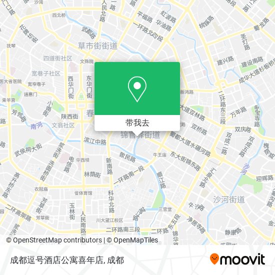 成都逗号酒店公寓喜年店地图