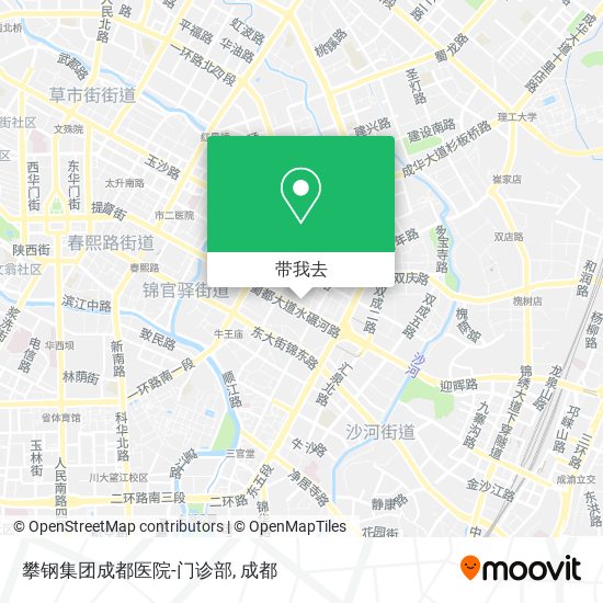 攀钢集团成都医院-门诊部地图