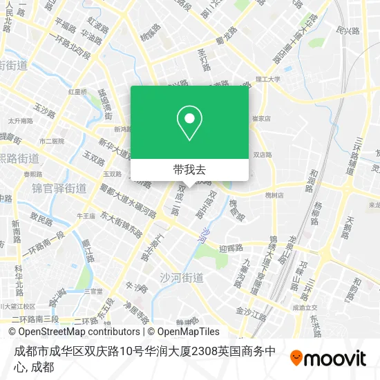 成都市成华区双庆路10号华润大厦2308英国商务中心地图