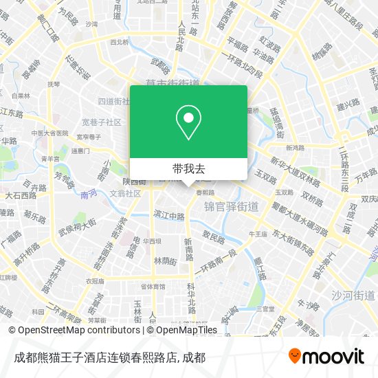 成都熊猫王子酒店连锁春熙路店地图