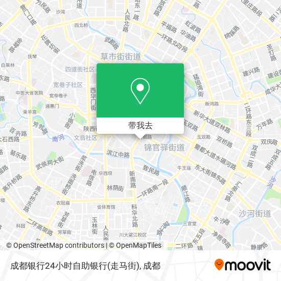 成都银行24小时自助银行(走马街)地图