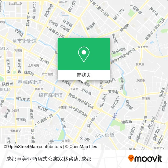 成都卓美亚酒店式公寓双林路店地图