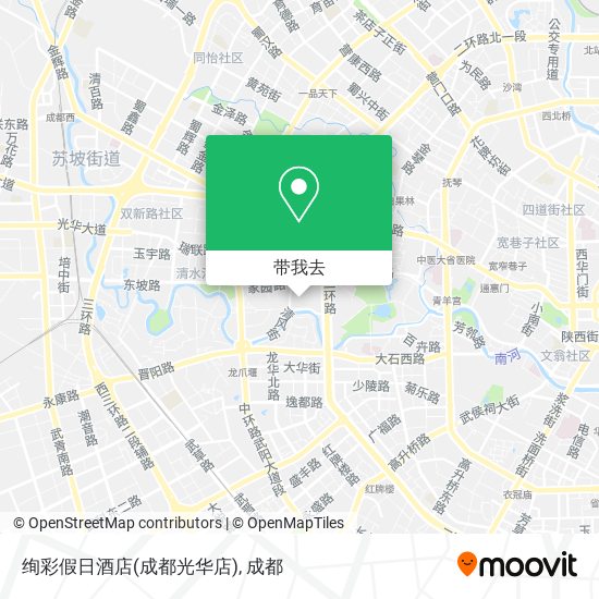 绚彩假日酒店(成都光华店)地图