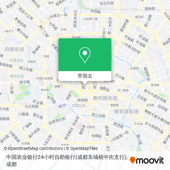 中国农业银行24小时自助银行(成都东城根中街支行)地图