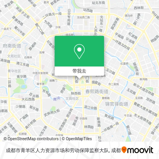 成都市青羊区人力资源市场和劳动保障监察大队地图