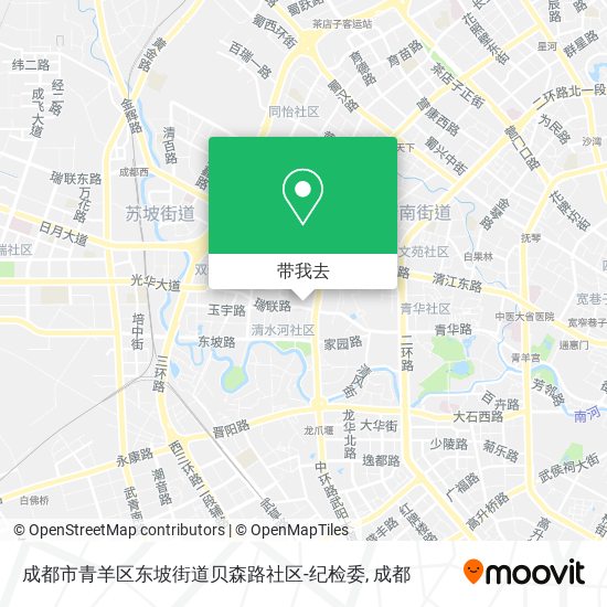 成都市青羊区东坡街道贝森路社区-纪检委地图