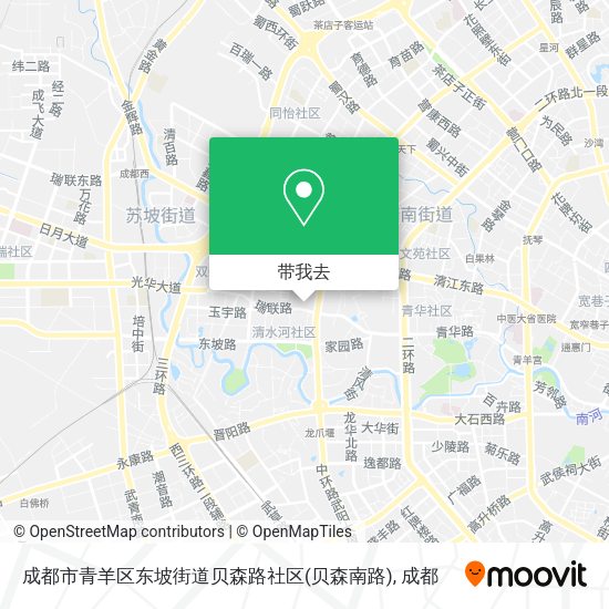 成都市青羊区东坡街道贝森路社区(贝森南路)地图