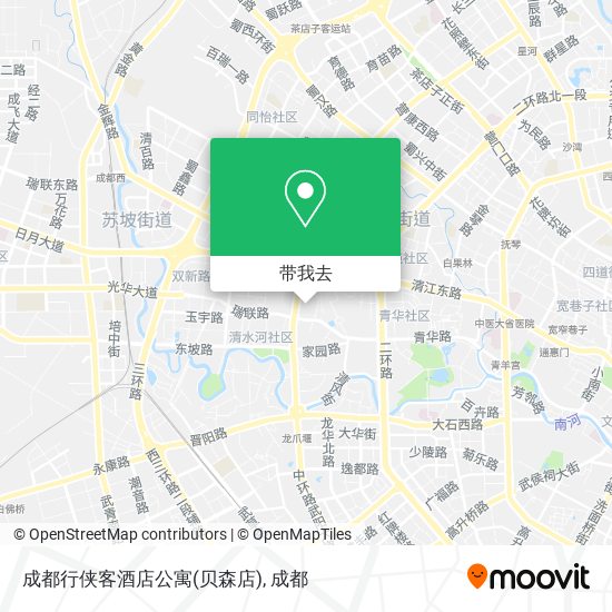 成都行侠客酒店公寓(贝森店)地图