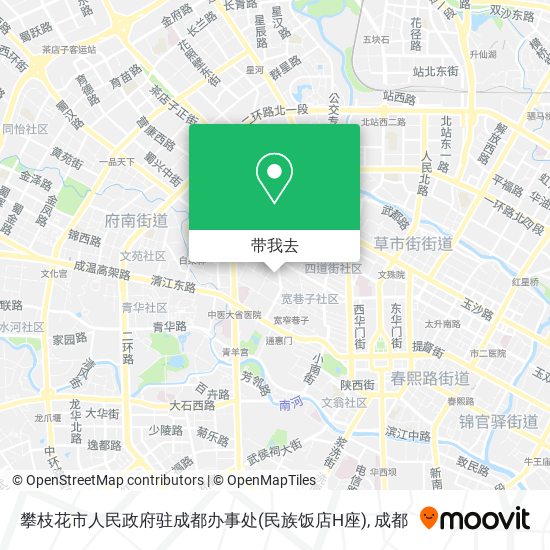 攀枝花市人民政府驻成都办事处(民族饭店H座)地图