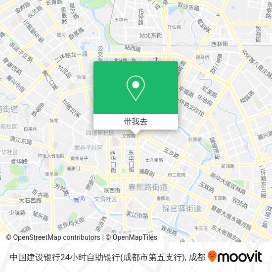 中国建设银行24小时自助银行(成都市第五支行)地图