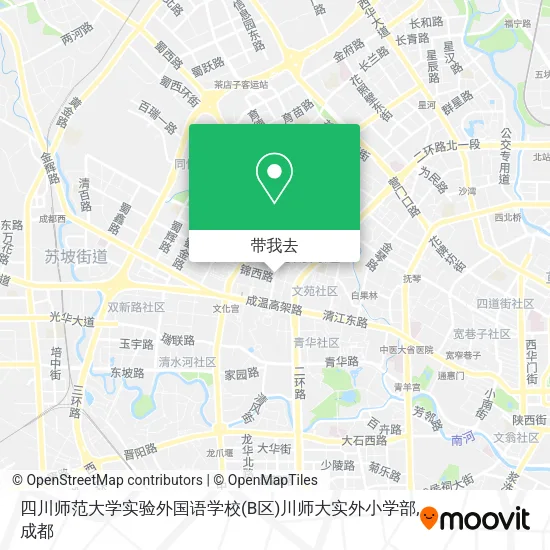 四川师范大学实验外国语学校(B区)川师大实外小学部地图