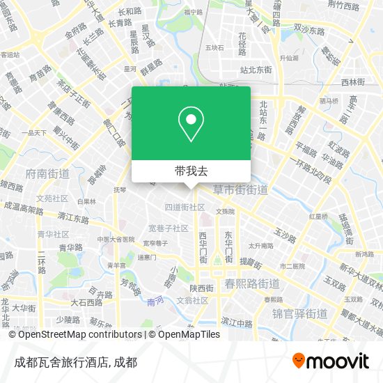 成都瓦舍旅行酒店地图
