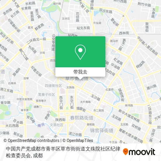 中国共产党成都市青羊区草市街街道文殊院社区纪律检查委员会地图