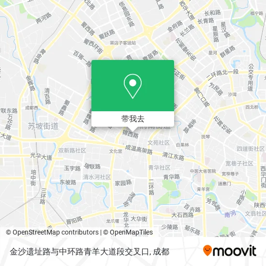 金沙遗址路与中环路青羊大道段交叉口地图