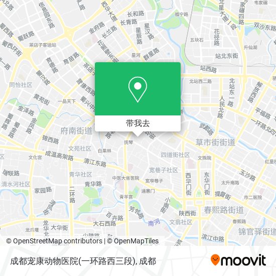 成都宠康动物医院(一环路西三段)地图